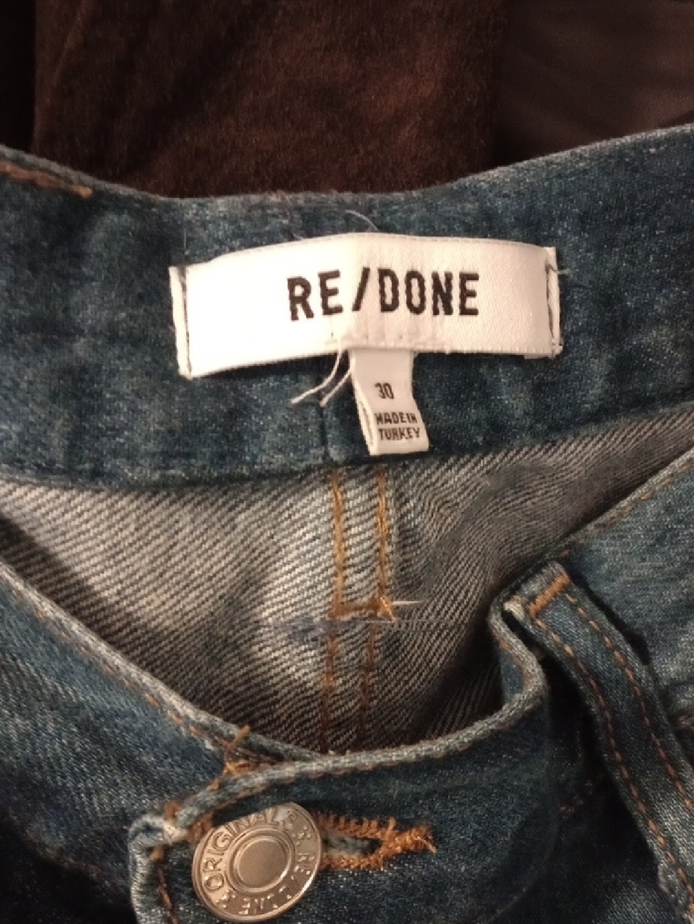 Re/Done Blue 90's High-Rise Loose With Distressed Knees. - Picture 3 of 9